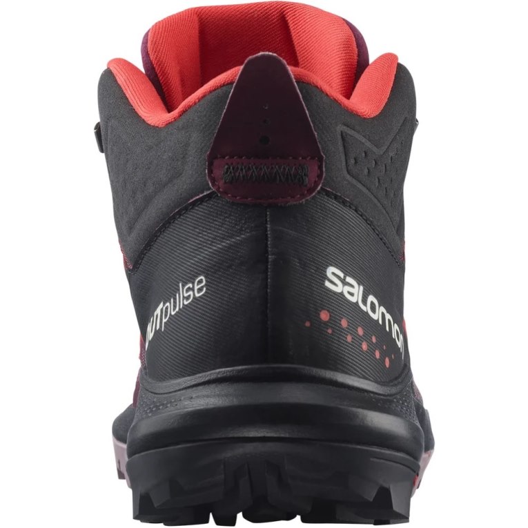 Fuchsia / Red / Black Salomon Outpulse Mid GTX Women's Hiking Boots | PH 19470P